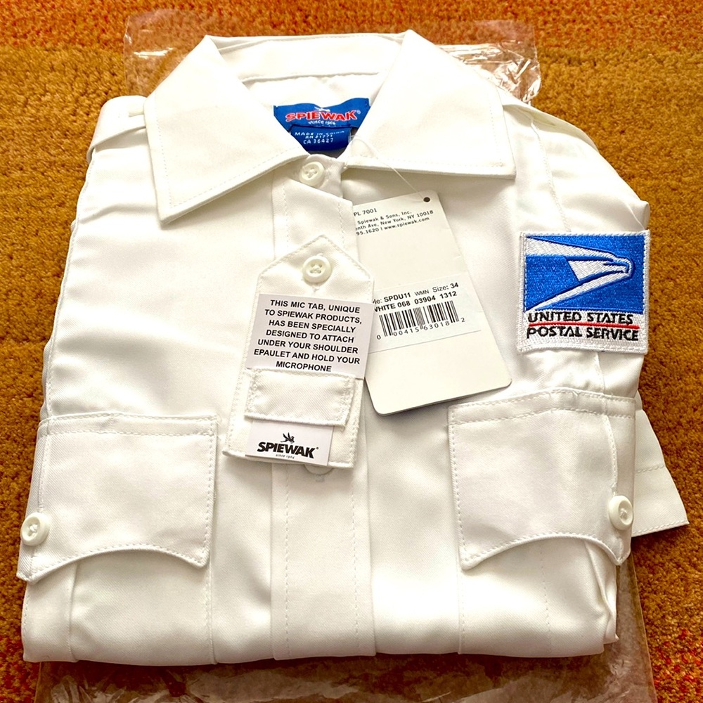 SPIEWAK MENS MICROFIBER SHORT SLEEVE DUTY SHIRT  SPDU11 White. SIZE 34